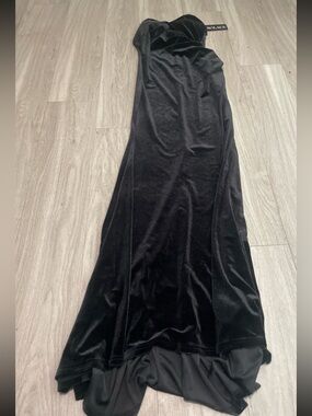 Black Velvet Maxi Dress by — Elegant Strapless Gown
